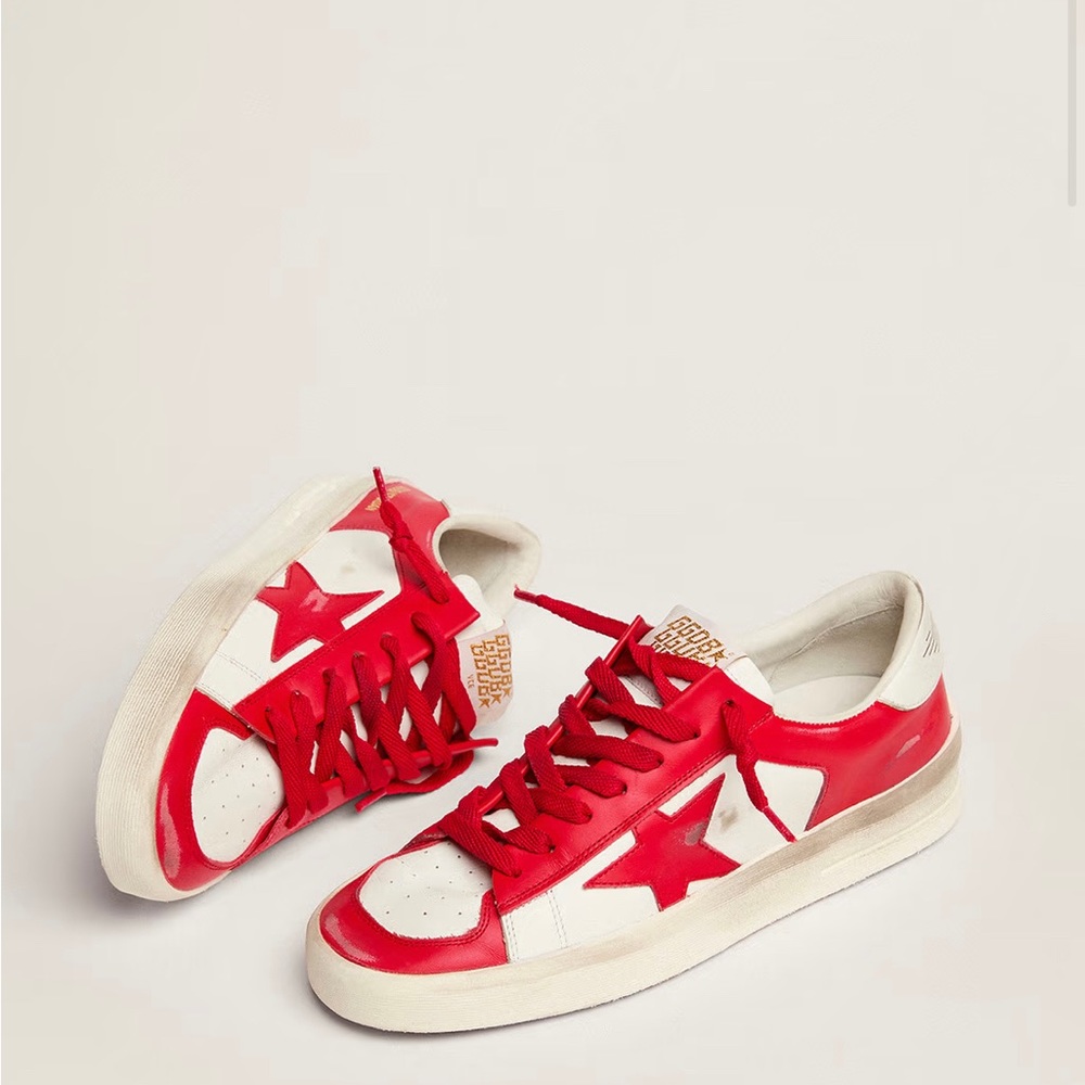 Women’s Stardan sneakers in red and white leather Size 40